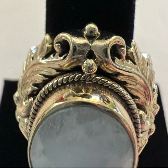Nicky Butler faceted moonstone cocktail ring.